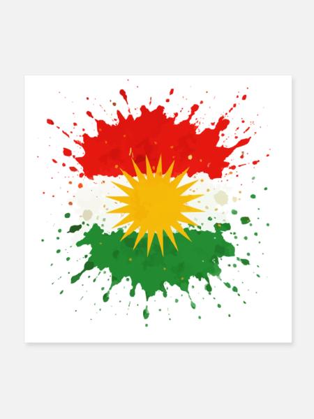 kurdistan klecks - Poster 20x20 cm - Weiß