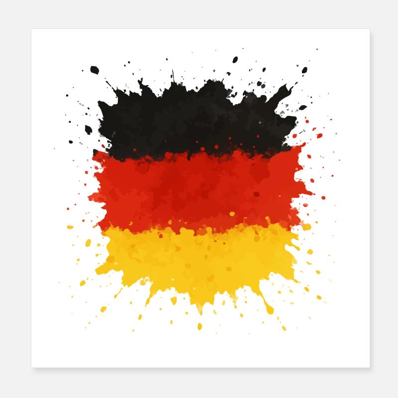 Germany Blobs Flag Poster 8" x 8" (20x20 cm)