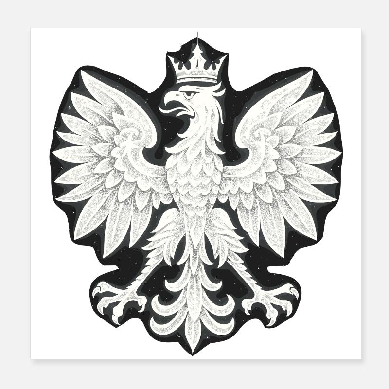 Pologne Polska Aigle drapeau blanc Drapeau Cadeau Poster 20 x 20 cm