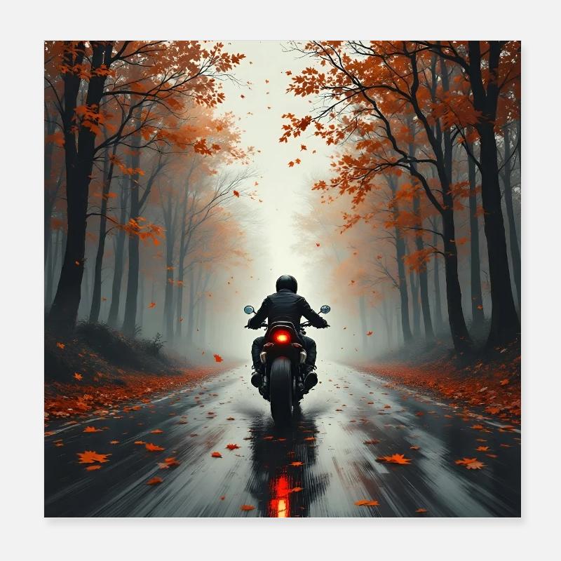 Ride The Fall - Poster 20x20 cm - Weiß