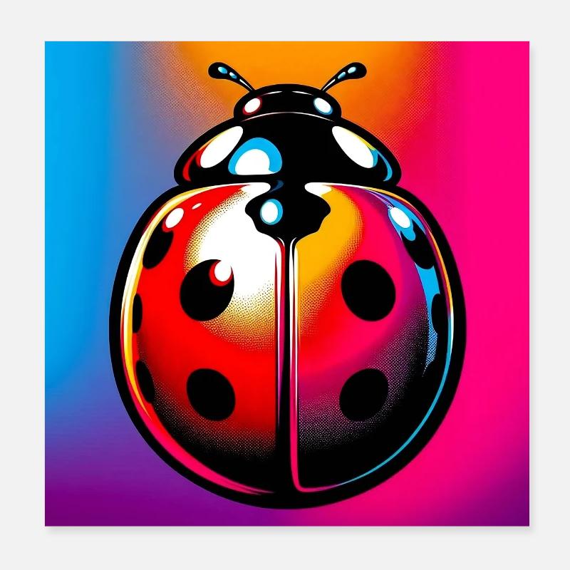 ladybird Poster 8" x 8" (20x20 cm)
