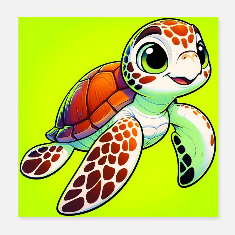 tortue Poster 20 x 20 cm