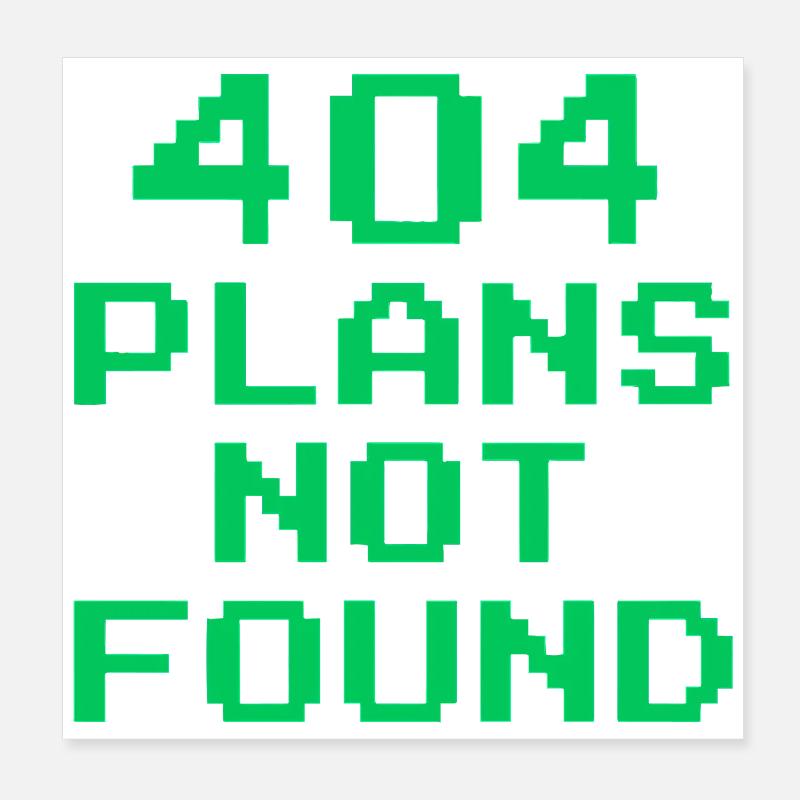404 Pläne nicht gefunden | Retro-Pixel-Arcade-Meme Poster 20x20 cm