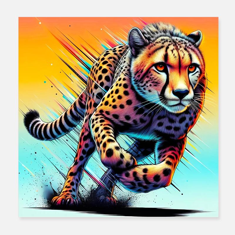 Gepard Poster 20x20 cm