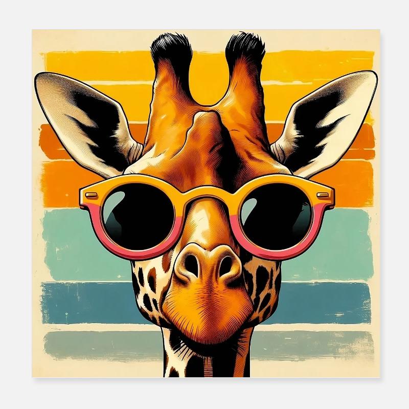 Giraffe Poster 20x20 cm