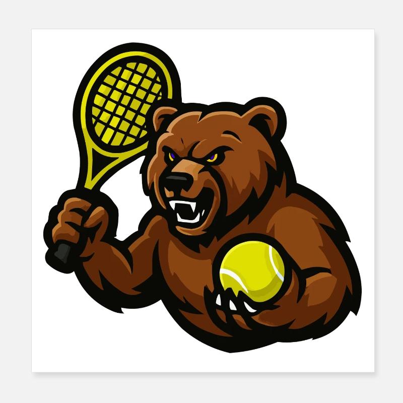 Baer Tennis Comic Poster 8" x 8" (20x20 cm)