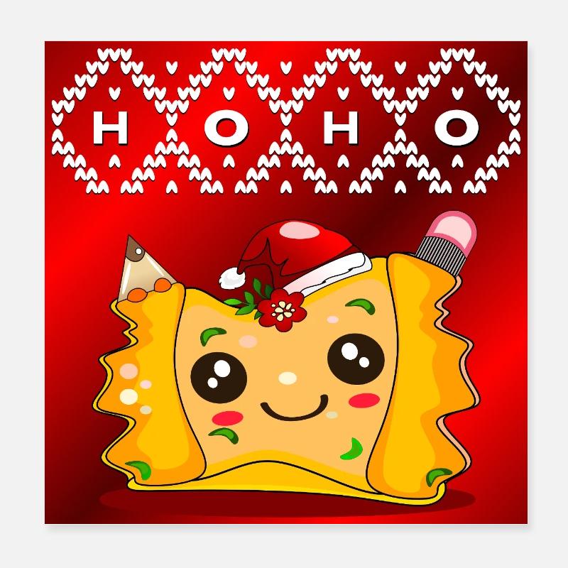 RAVIOLIS D’ENSEIGNANT D’ÉCOLE DE NOËL Poster 20 x 20 cm