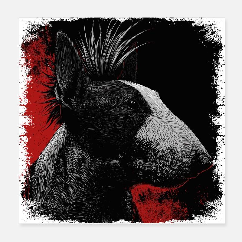 Punk Rock Bull Terrier Poster 20 x 20 cm