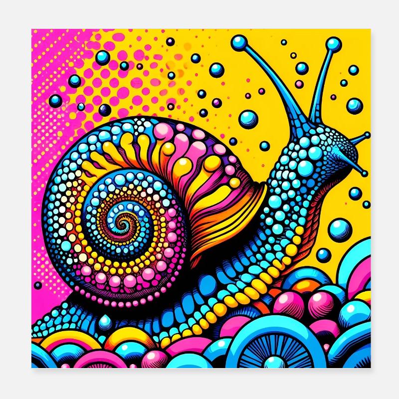 Snail Poster 8" x 8" (20x20 cm)