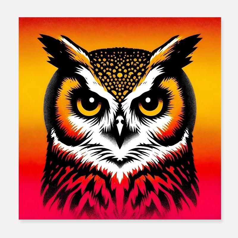 Eule Poster 20x20 cm