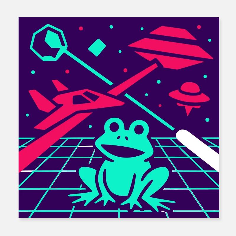 Space Frog Poster 20x20 cm