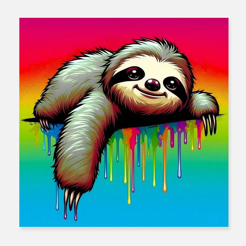 Faultier Poster 20x20 cm