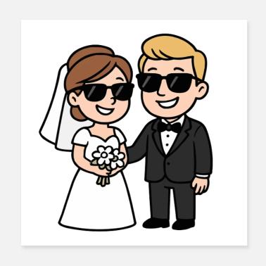 Sposa & Moglie Coppia Comico Poster 20x20 cm