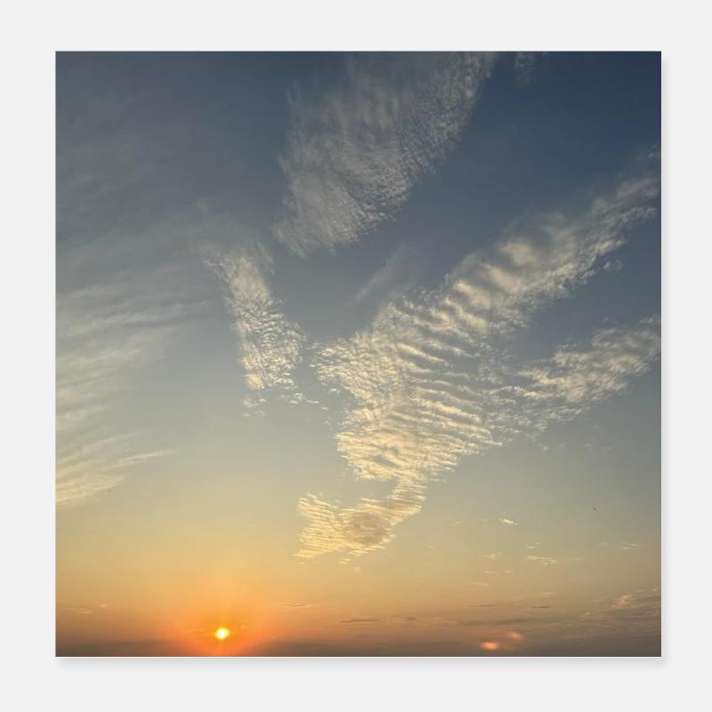 Abendhimmel mit Wolkenmeer Poster 20x20 cm