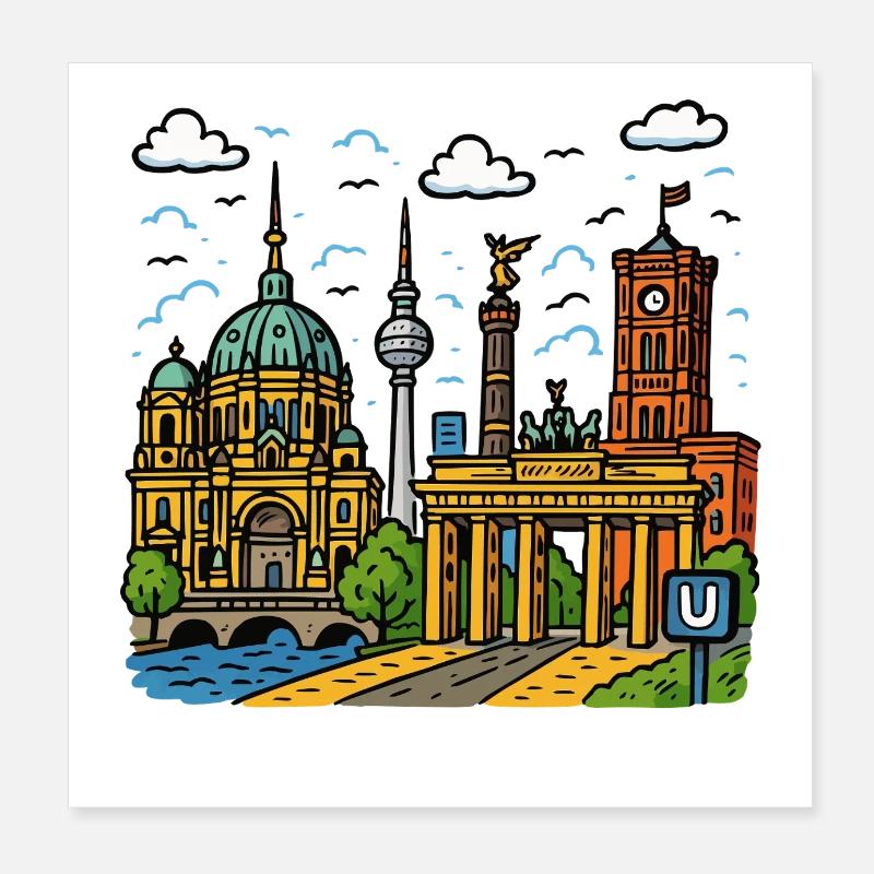 Ville de Berlin Poster 20 x 20 cm