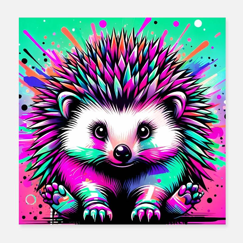hérisson Poster 20 x 20 cm