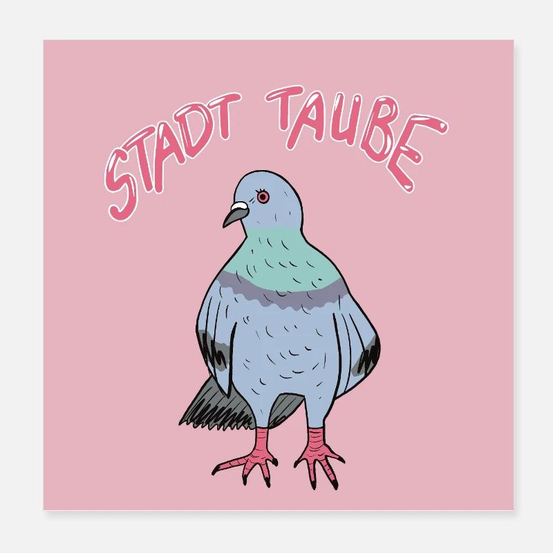 Conception d’illustration de pigeon de ville Poster 20 x 20 cm