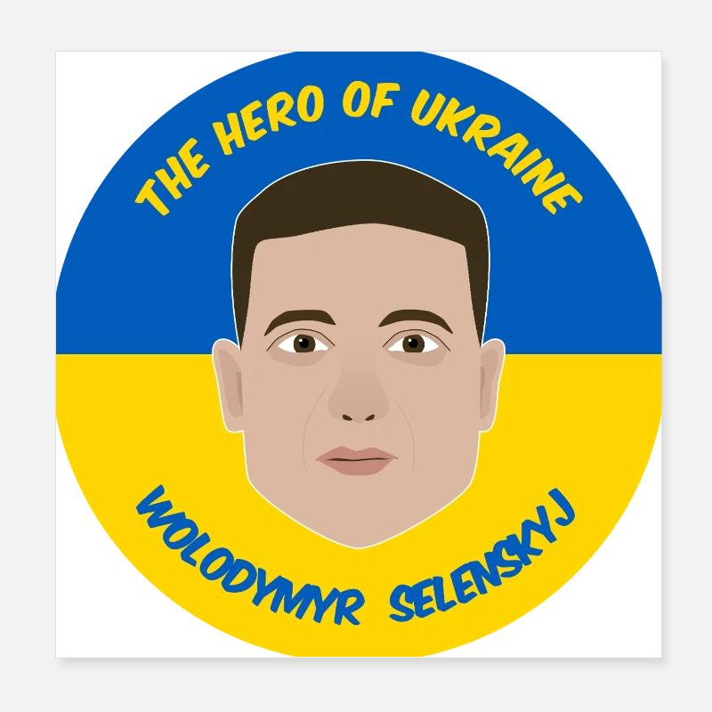 Zelensky Ucraina Poster 20x20 cm
