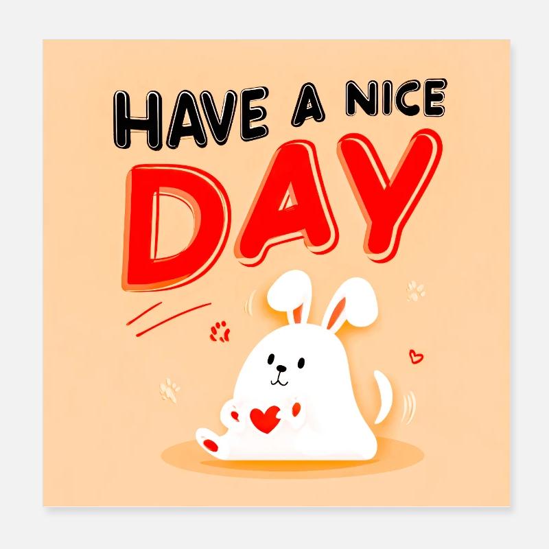 Cute bunny design with positive message Poster 8" x 8" (20x20 cm)