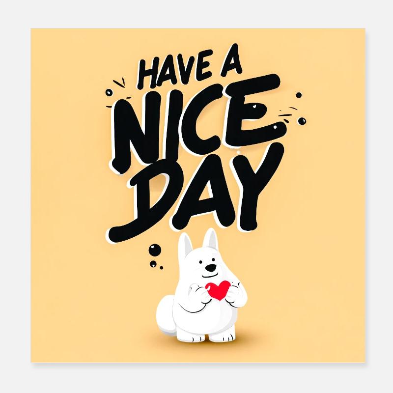 Design Motivation Bonheur Chien Poster 20 x 20 cm