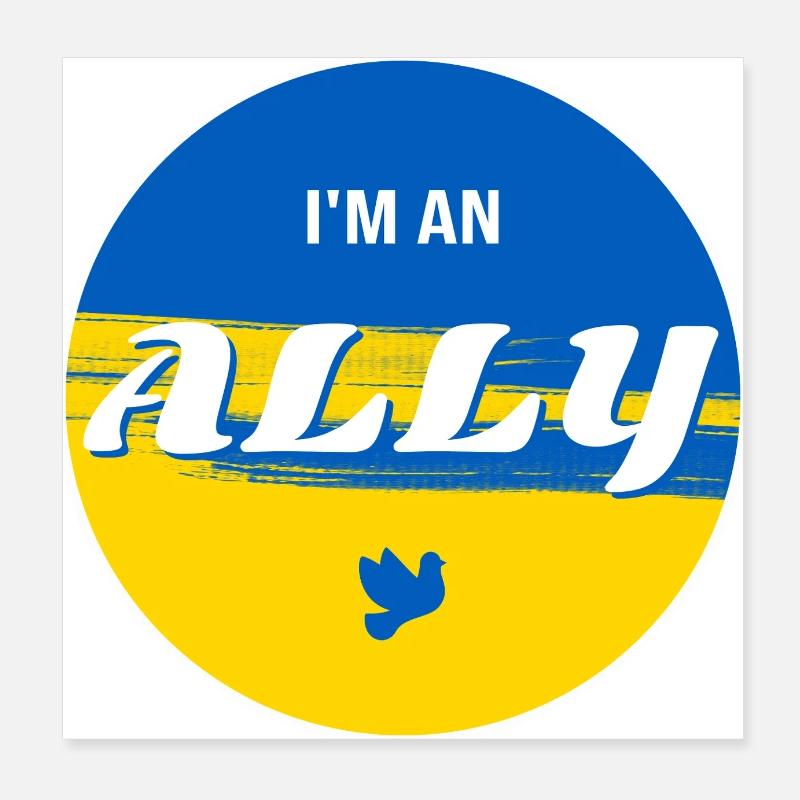 Ukraine ALLY Poster 20x20 cm
