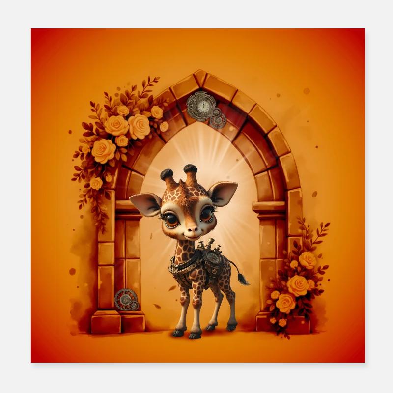 Känguru-Reliquiar im Garten der Uhren Poster 20x20 cm