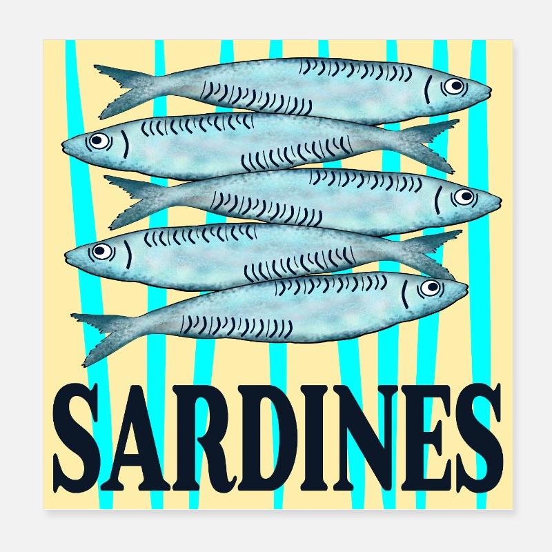 SARDINES POISSON EN CONSERVE Poster 20 x 20 cm