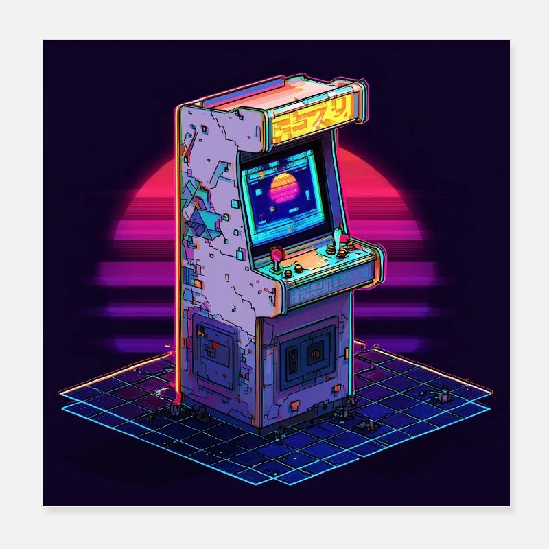 Arcade Dreams – Back to the 80s Poster 8" x 8" (20x20 cm)