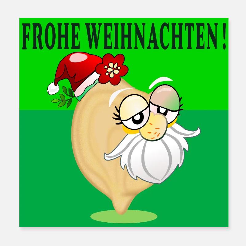 JOYEUX NOËL PÈRE NOËL AUX POIS CHICHES Poster 20 x 20 cm