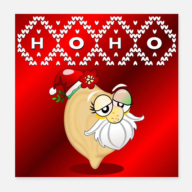 POIS CHICHES DU PÈRE NOËL Poster 20 x 20 cm