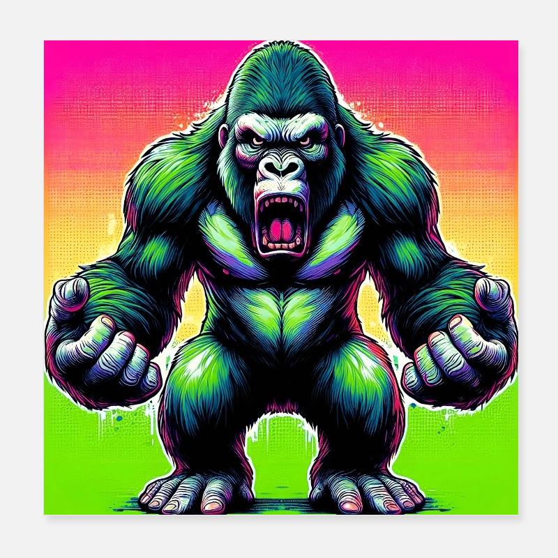 Gorilla Poster 20x20 cm