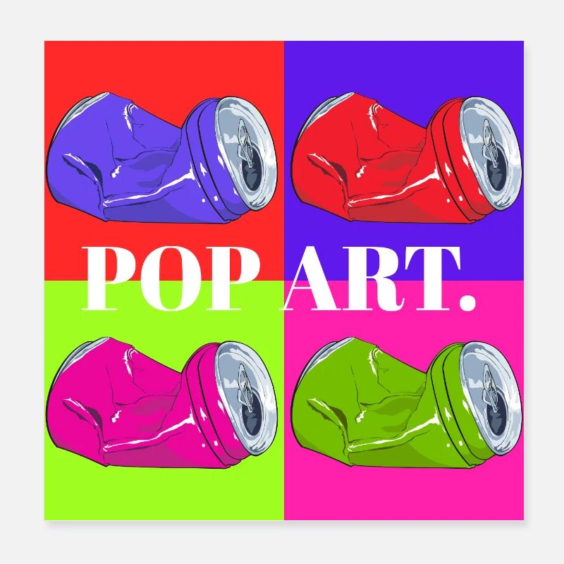 Pop Art Cola Dosen Design Poster 20 x 20 cm