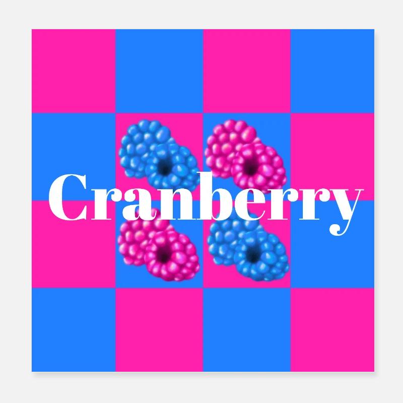 Vibrant berry patterns on color block background Poster 8" x 8" (20x20 cm)