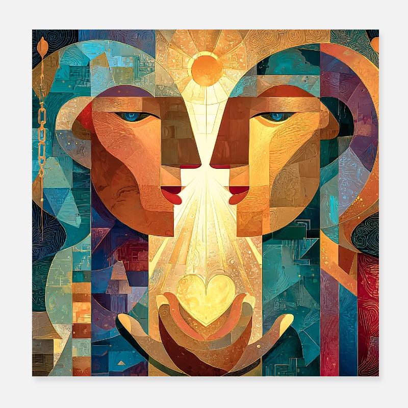 Mystisches Gleichgewichtsgesicht Poster 20x20 cm