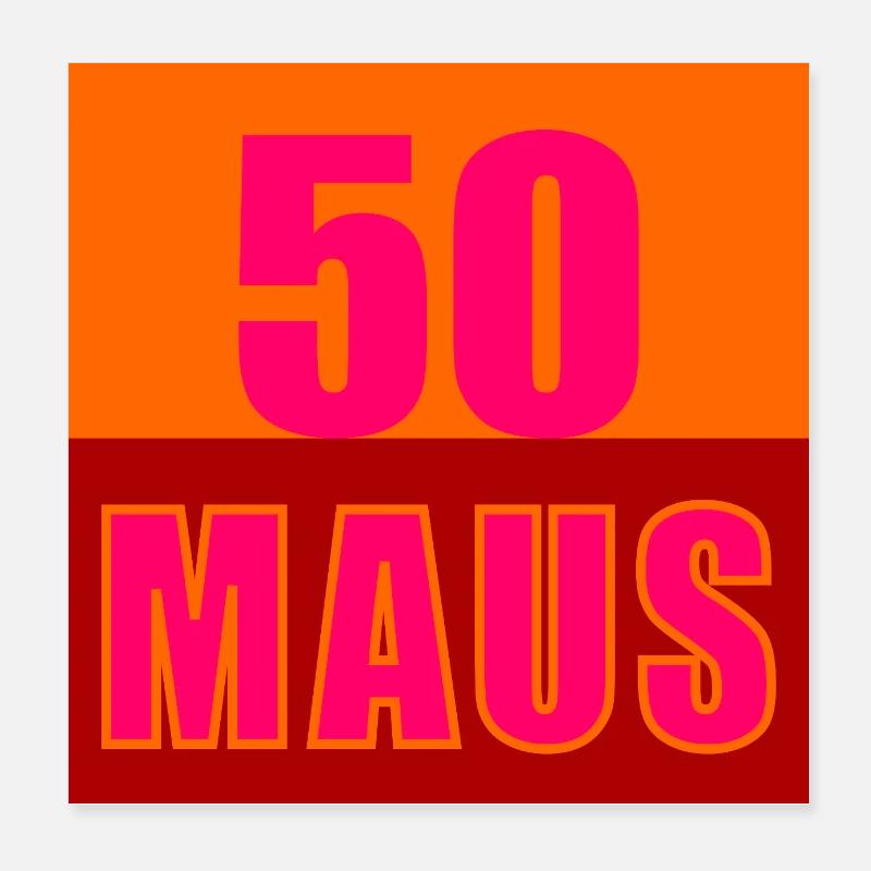 Fifty-year-old mouse 50th birthday Poster 8" x 8" (20x20 cm)