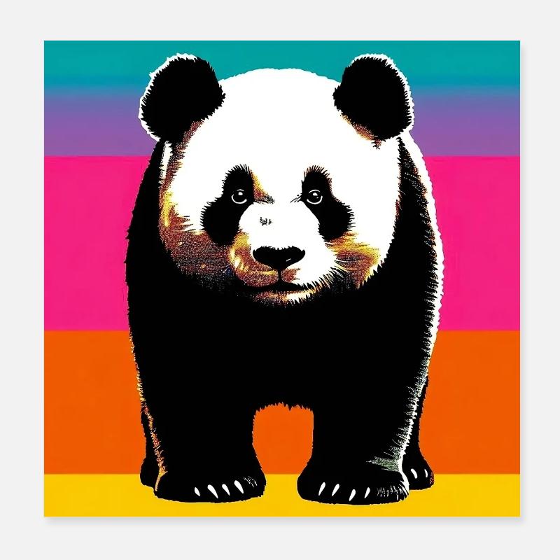 panda Poster 20 x 20 cm
