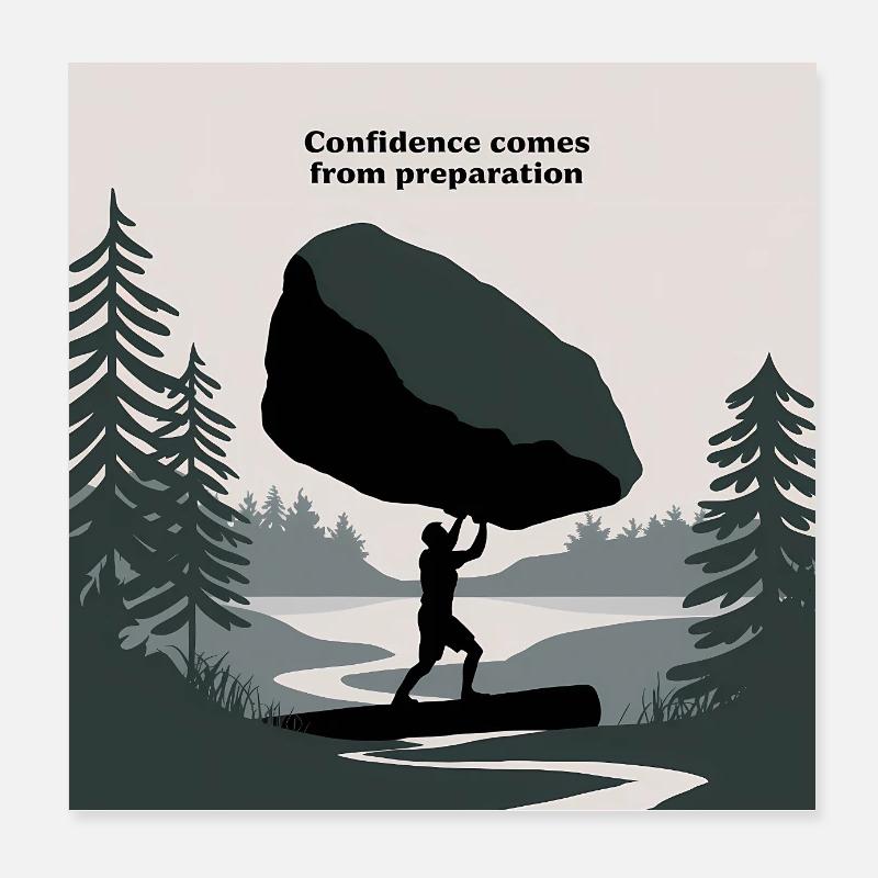 Empowered Équilibre Nature Succès Motivant Poster 20 x 20 cm