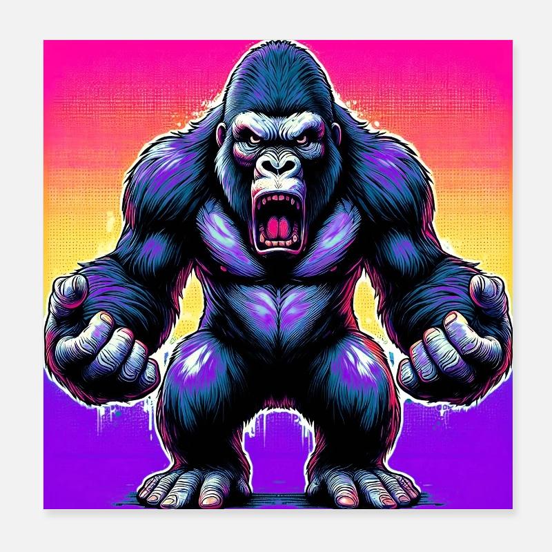 gorilla Poster 8" x 8" (20x20 cm)