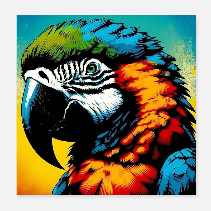 parrot Poster 8" x 8" (20x20 cm)