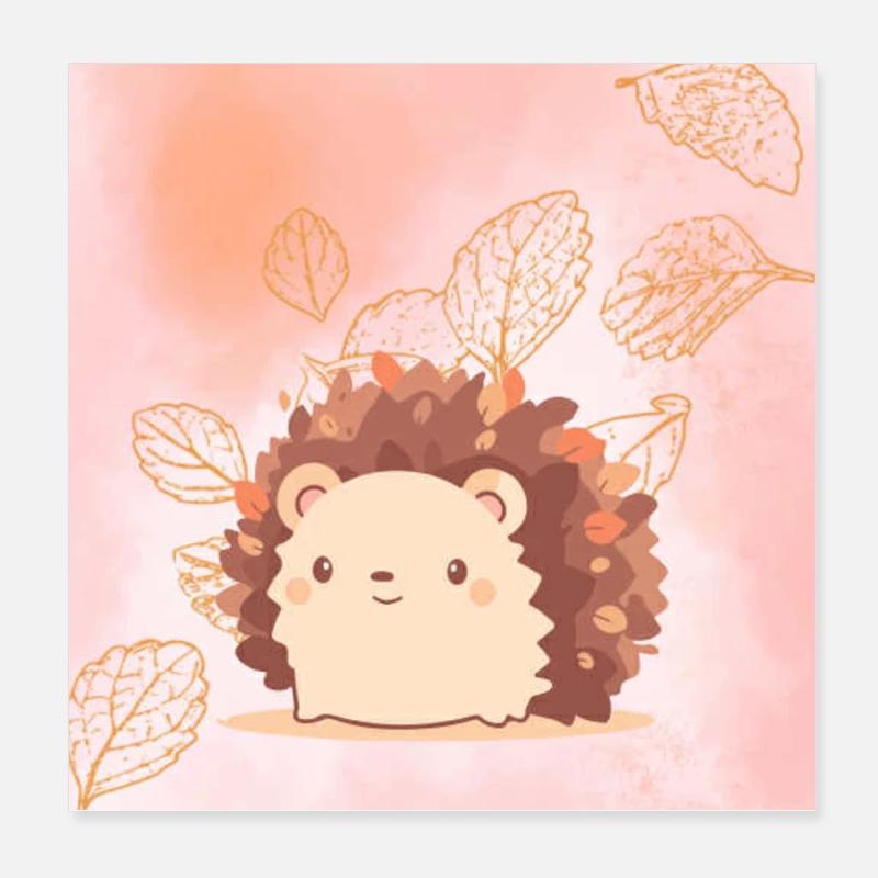 cute hedgehog Poster 8" x 8" (20x20 cm)