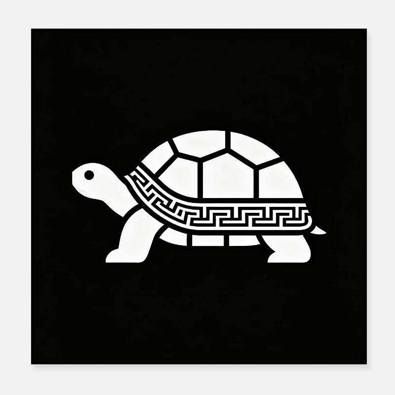 Geometric turtle with pattern Poster 8" x 8" (20x20 cm)