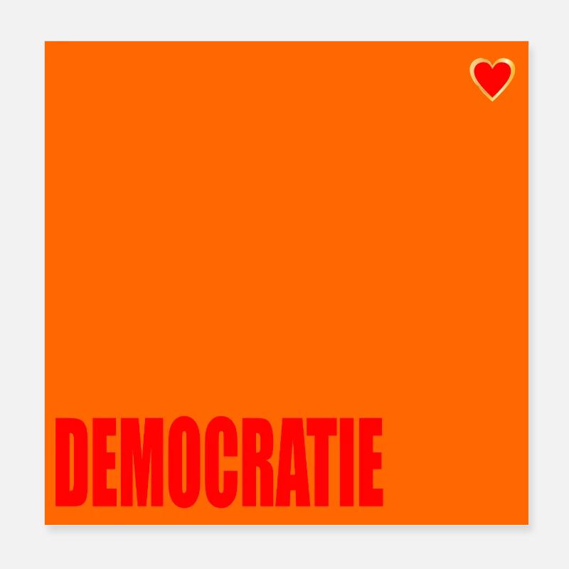 DEMOCRACY HEART Poster 8" x 8" (20x20 cm)