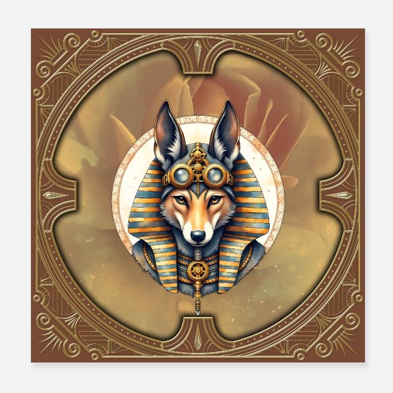 Steampunk Pharao Fuchs Poster 20x20 cm