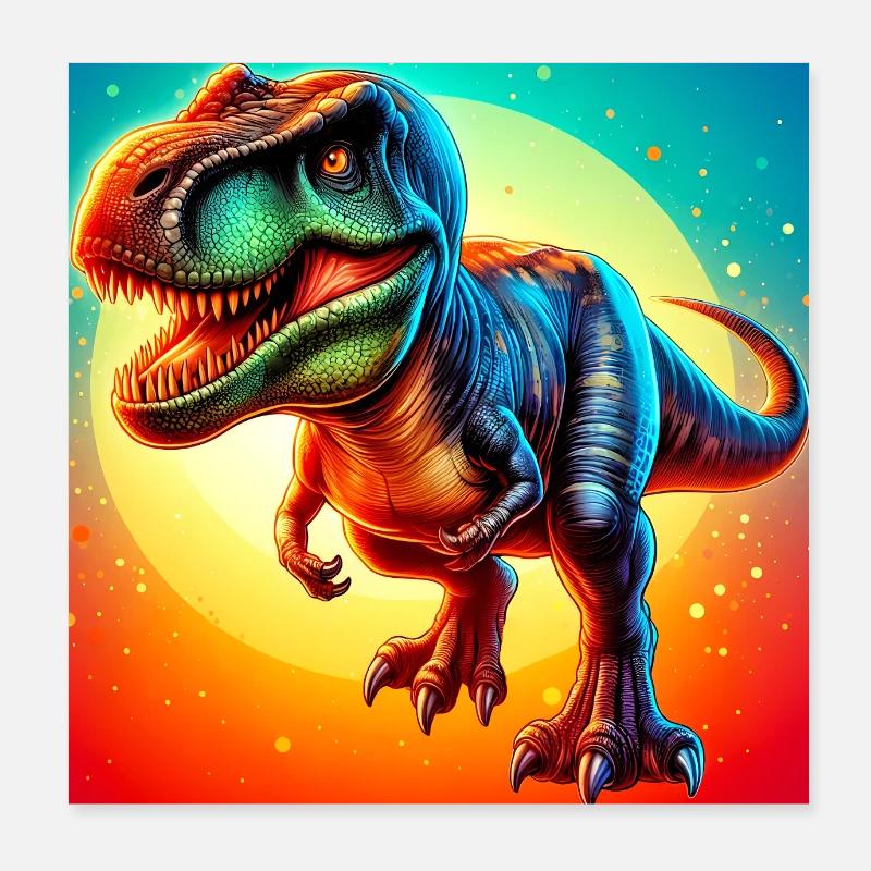 dinosaur Poster 8" x 8" (20x20 cm)