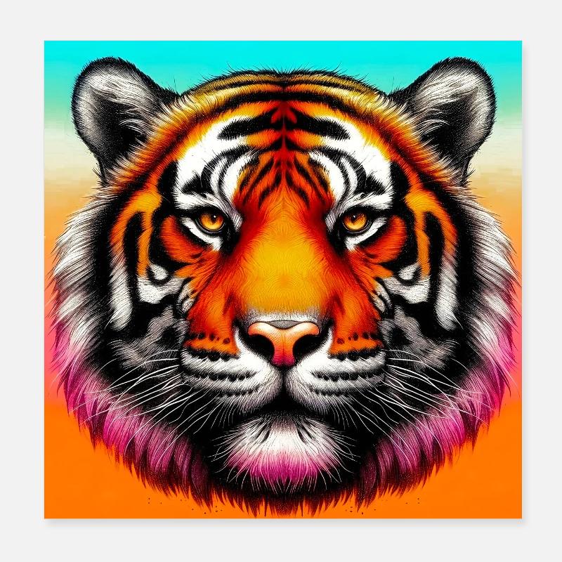 tiger Poster 8" x 8" (20x20 cm)