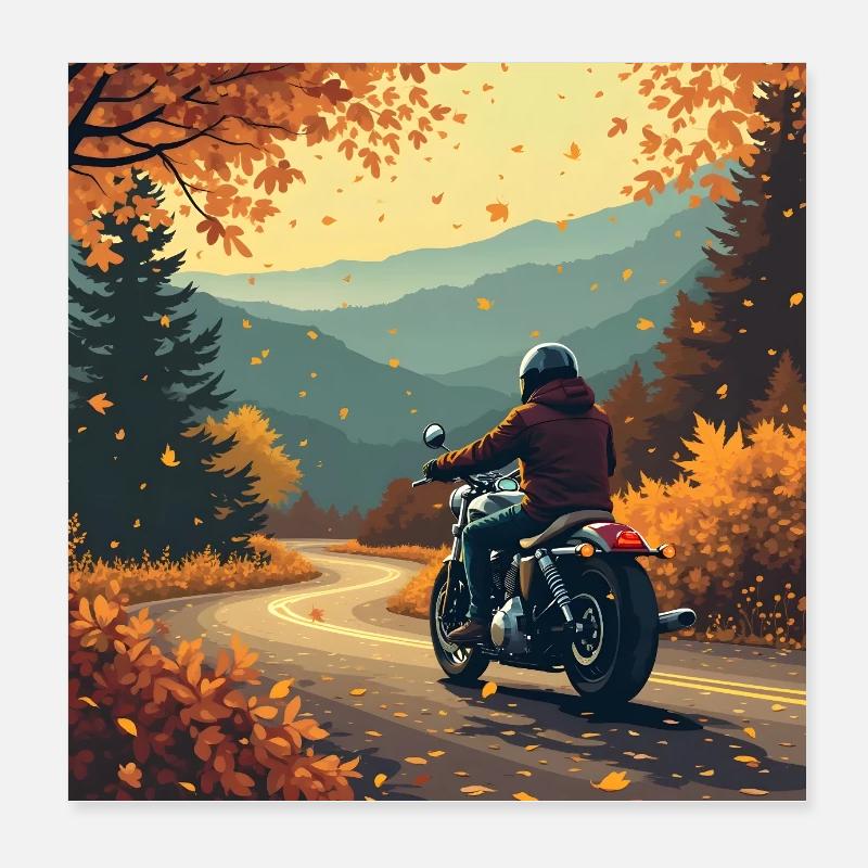 Roulez jusqu’à l’automne Poster 20 x 20 cm