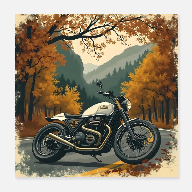 Affiche de motocyclisme de luxe silencieux Poster 20 x 20 cm