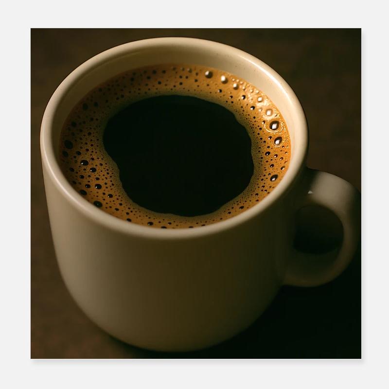 Une tasse de café noir Poster 20 x 20 cm