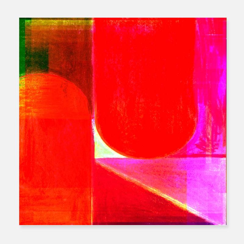 Géométrie du bloc de couleur néon Poster 20 x 20 cm