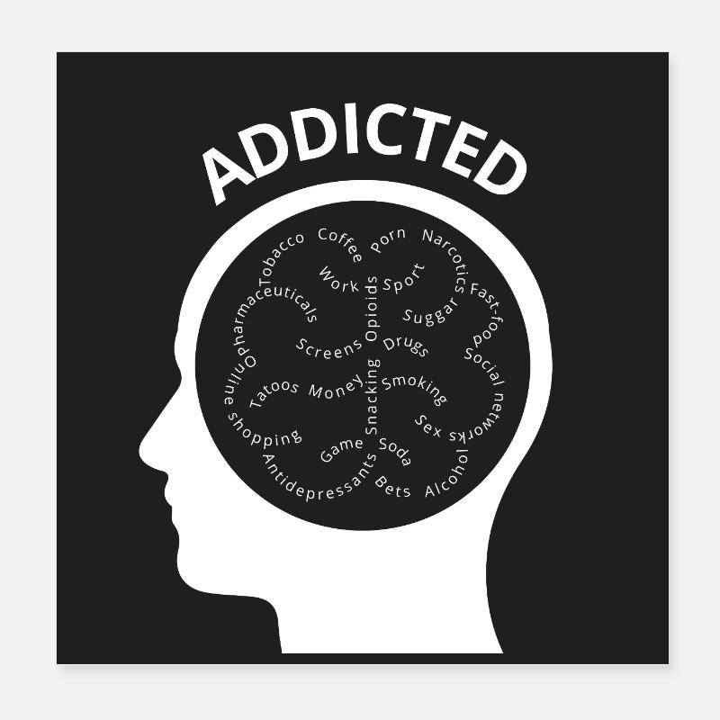 Süchtig Poster 20x20 cm